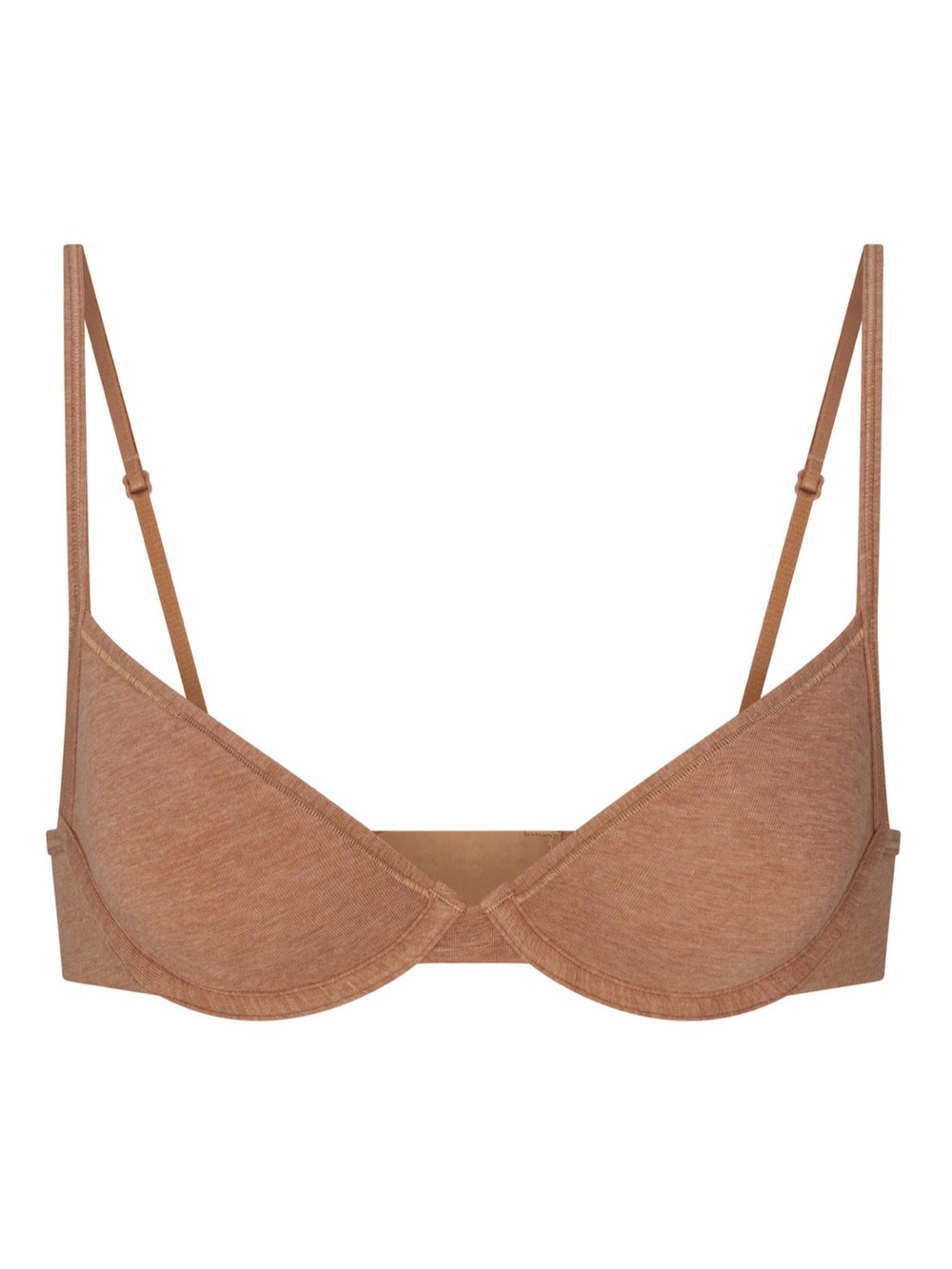 NWOT SKIMS Everyday Cotton Unlined Demi Bra in Sienna Heather 38DD